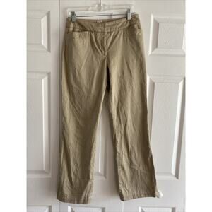 Claudia Ev Khaki Chino Straight Leg Pants Size‎ 2 Career